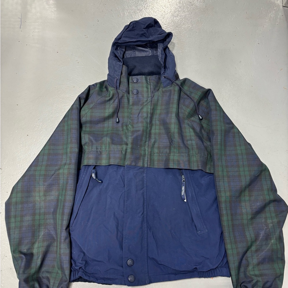 Nautica Reversible Jacket Men XL Vintage Green Full‎ Zip Classic Outerwear